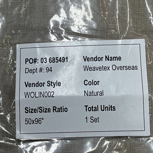 Pure Luxury Drapes Curtains Beige Natural Flax Linen Lined‎ Set Of 2 Panel 50x96 - Picture 12 of 12